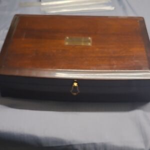 Elegant Wooden Box with Brass Accents